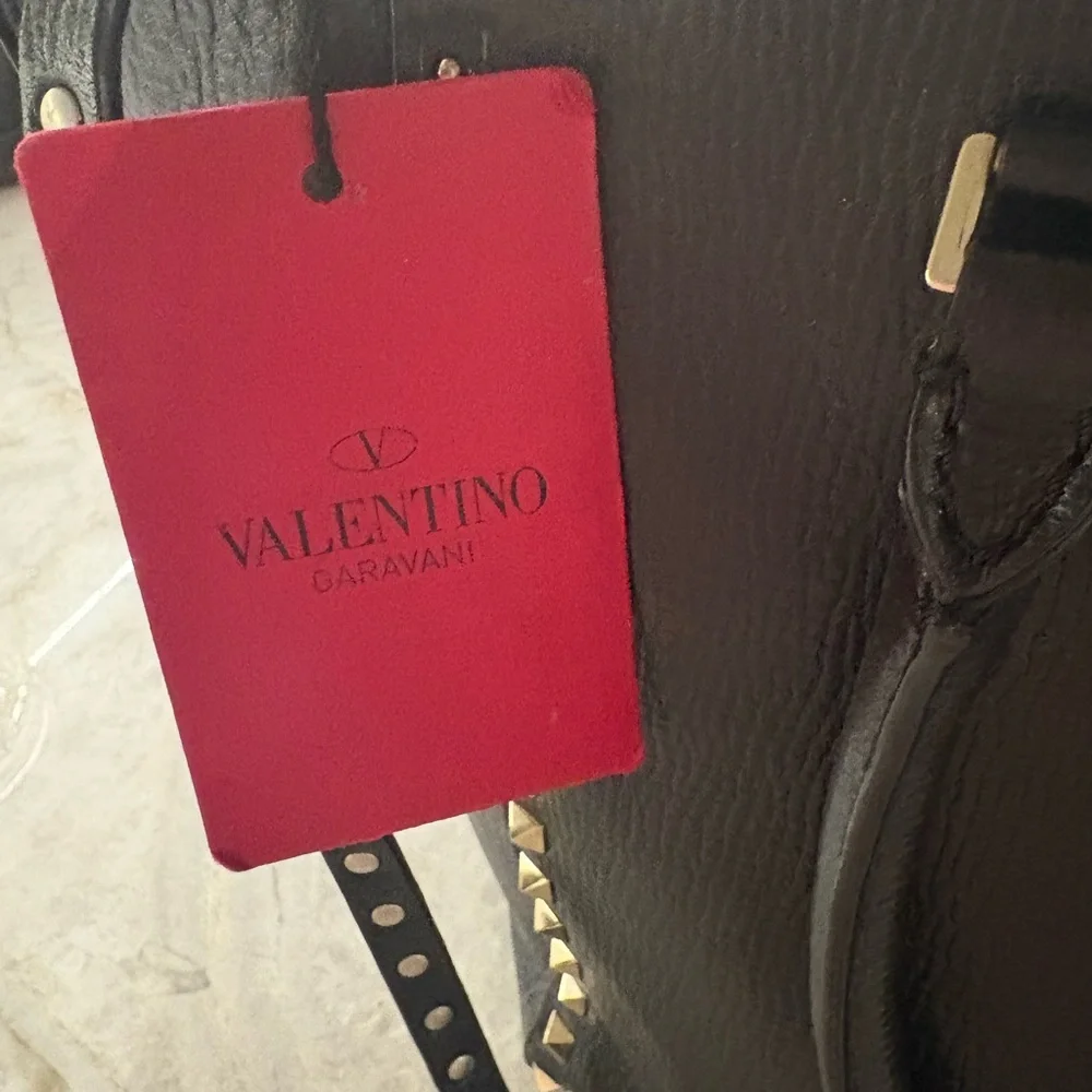 Valentino Garavani Black Tote with Gold Studs - Picture 9 of 12